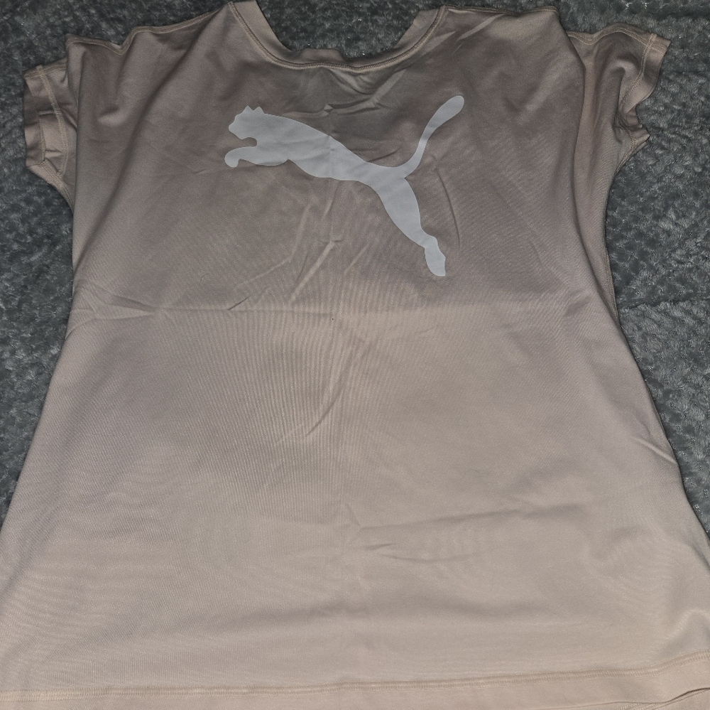 Puma Light Pink Tee with Iconic Logo
